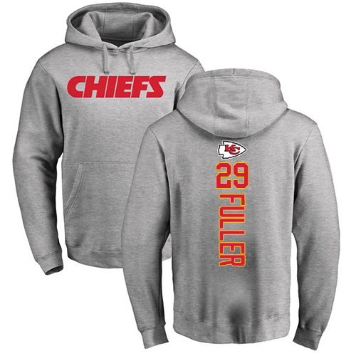 Men Kansas City Chiefs #29 Fuller Kendall Ash Backer Pullover Hoodie->kansas city chiefs->NFL Jersey